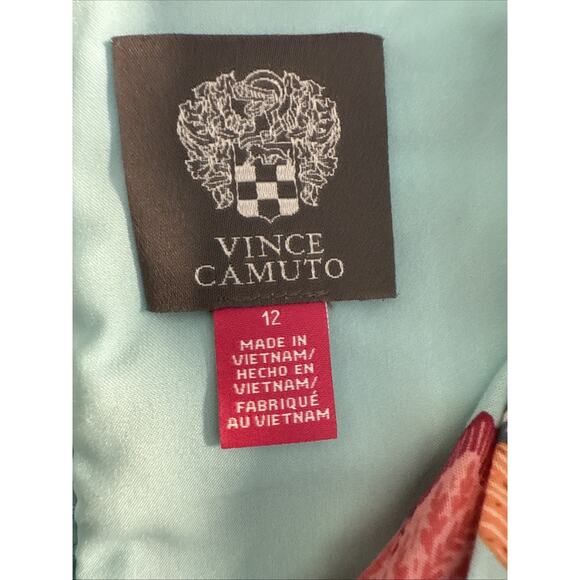 Vince Camuto Dress Womens 12 Blue Floral Halter Neck Fit and Flare Lined Pockets - Picture 7 of 12